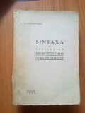 i SINTAXA SI STILISTICA PROPOZITIUNILOR INDEPENDENTE de G. DRAGOMIRESCU, 1939