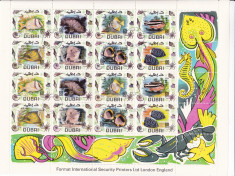 Dubai 1969 fauna pesti MI 345-52 kleib.dublu stamp. w40 foto