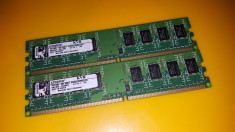 Kit 2GB DDR2 Desktop,1GBx2,Brand Kingston,667Mhz,PC2-5300,CL5,Single Sided foto