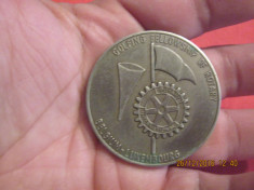 Medalie Placheta Masonica-ROTARY CLUB INTERNACIONAL 1989 Belgium Luxemburg foto