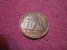 moneda 2 cent belgia 1859 c4 foto