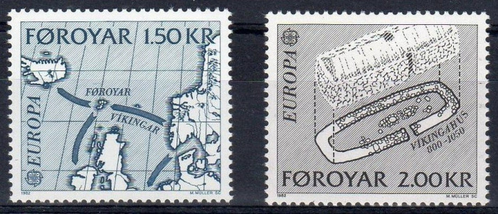 Insulele Feroe 1982 - Europa ,cat.nr.64-5 neuzat,perfecta stare(z)