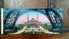 Le Trocadero, vedere de sub Tour Eiffel, Carte postala ilustrata dubla foto