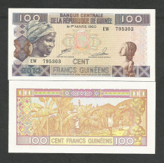 GUINEEA GUINEA 100 FRANCI FRANCS 2012 UNC [1] P-35b , necirculata foto