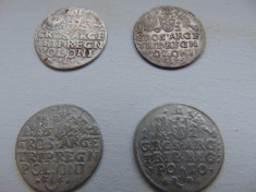 Moneda 3 groschen, lot , argint- 3 piese 1 din 1624 si doua din 1622 foto