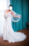 Rochie Mireasa 2 in 1 Lunga/Scurta, Trena Dantela, Voal, Marime 36-38, Aplicatii Pietre, Bucuresti