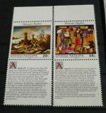 ONU NY 1993 &ndash; ARTICOLELE 25 si 26 DREPTURILE OMULUI, serie MNH cu VINIETA, A31, Natura, Nestampilat