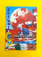 PROGRAM MECI FOTBAL SPORTUL STUDENTESC-HELLAS VERONA 1987 foto