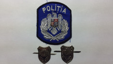 EMBLEMA SI SEMNE DE ARMA POLITIE - 3 PIESE DE COLECTIE foto