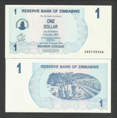 ZIMBABWE 1 DOLAR DOLLAR 2006 UNC [1] P-37 , necirculata foto