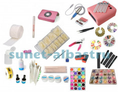 Set kit full, unghii false, uv, profesional Imperial, pila electrica profesional foto