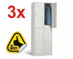 3x VESTIAR METALIC CU 4 USI 600x500x1800 mm (LxlxH), ZERO (2/4) foto