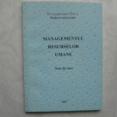 MANAGMENTUL RESURSELOR UMANE NOTE DE CURS + STUDII DE CAZ SI EXECITII