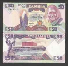 ZAMBIA 50 KWACHA 1986 1988 UNC [1] P-28a , necirculata foto