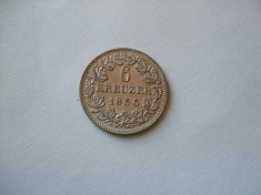 JN. 6 kreuzer 1856 Bayern, calitate, argint foto