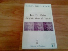 ION D. SIRBU DESPRE SINE SI LUME -LELIA NICOLESCU foto