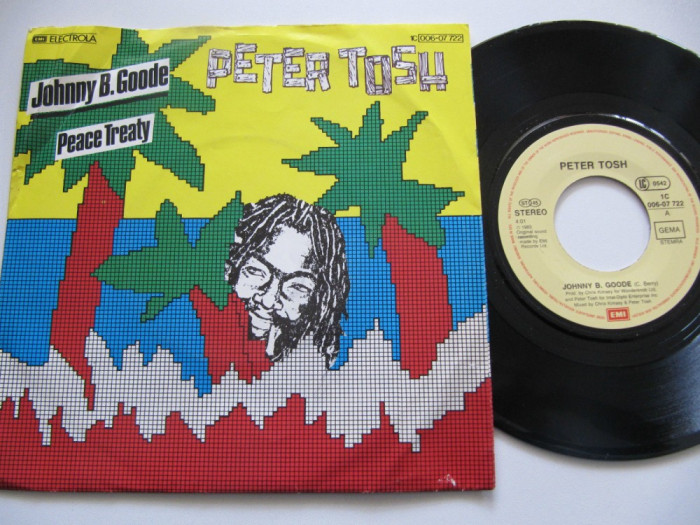 Peter Tosh - Johnny B. Goode (1983, EMI) Disc vinil single 7&quot; hit reggae