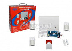 Kit sistem de alarma cu fir PNI 205 cu 3 senzori 1 contact magnetic si sirena foto