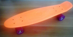 Penny Board - Pennyboard - 22 inch - Deck Portocaliu - Roti Violet foto