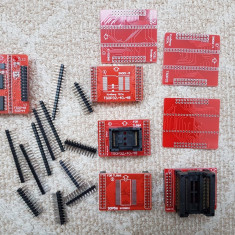 Set 8 adaptoare rosii TSOP32 TSOP40 TSOP48 SOP44 SOP56 Sockets TL866A TL866CS