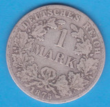 (4) MONEDA DIN ARGINT GERMANIA - 1 MARK 1875, LIT. B, PURITATE 900, NECURATATA, Europa
