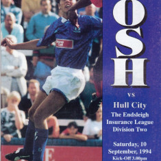 Program meci fotbal PETERBOROUGH - HULL CITY 10.09.1994 (Anglia)