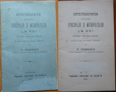 Dobrescu , Defectuositatea alegerii Episcopilor si Mitropolitilor la noi ,1909 foto