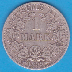 (1) MONEDA DIN ARGINT GERMANIA - 1 MARK 1899, LIT. A, PURITATE 900, NECURATATA