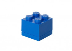 Mini cutie depozitare LEGO 2x2 albastru inchis foto