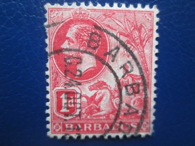 TIMBRE BARBADOS STAMPILAT foto
