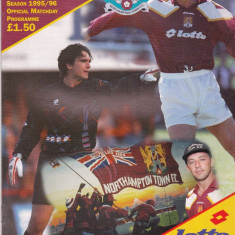 Program meci fotbal NORTHAMPTON TOWN FC - BURY FC 12.08.1995 (Anglia)