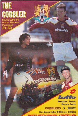 Program meci fotbal NORTHAMPTON TOWN FC - BURY FC 12.08.1995 (Anglia) foto