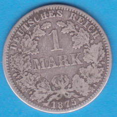 (3) MONEDA DIN ARGINT GERMANIA - 1 MARK 1875, LIT. A, PURITATE 900, NECURATATA