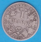(2) MONEDA DIN ARGINT GERMANIA - 1 MARK 1875, LIT. B, PURITATE 900, NECURATATA, Europa