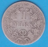 (3) MONEDA DIN ARGINT GERMANIA - 1 MARK 1875, LIT. B, PURITATE 900, NECURATATA, Europa