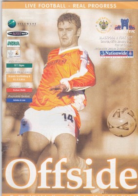 Program meci fotbal BLACKPOOL FC - YORK CITY 27.01.2001 (Anglia) foto