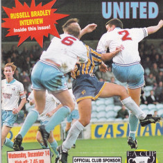 Program meci fotbal SCUNTHORPE UNITED - BIRMINGHAM CITY 14.12.1994 (Anglia)