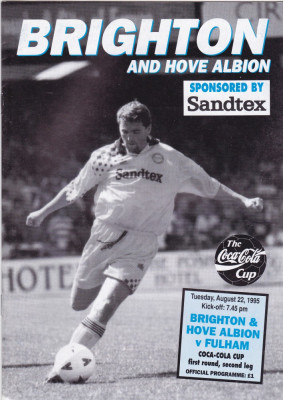 Program meci fotbal BRIGHTON&amp;amp;HOVE ALBION - FULHAM 22.08.1995 (Anglia) foto