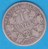(1) MONEDA DIN ARGINT GERMANIA - 1 MARK 1875, LIT. A, PURITATE 900, NECURATATA, Europa
