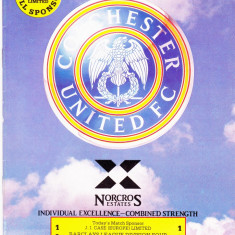 Program meci fotbal COLCHESTER UNITED - DONCASTER ROVERS 24.04.1990 (Anglia)