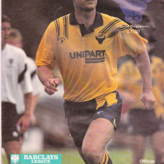 Program meci fotbal OXFORD UNITED - BRISTOL ROVERS 15.08.1992 (Anglia)