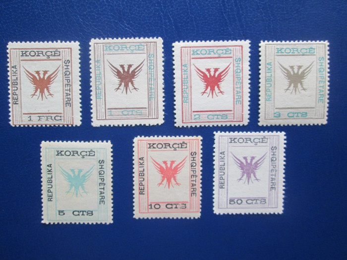 ALBANIA KORCE SERIE NESTAMPILATA 1917- 1918 SERIE MNH