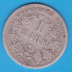 (1) MONEDA DIN ARGINT GERMANIA - 1 MARK 1874, LIT. F