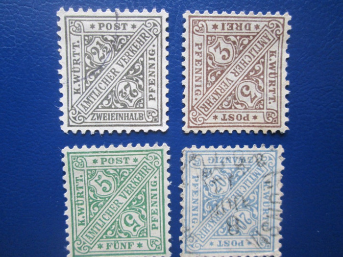 TIMBRE GERMANIA WURTTEMBERG SERIE 1906