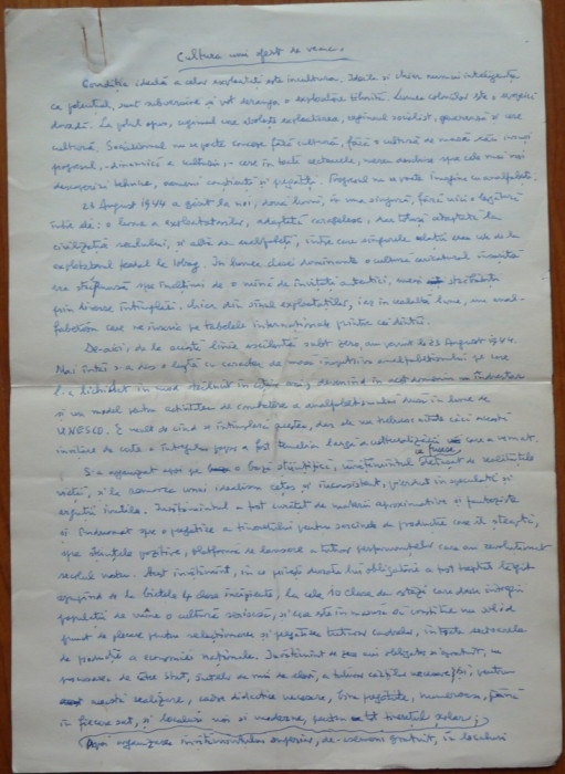 Manuscris Demostene Botez, 4 foi, scris si semnat olograf