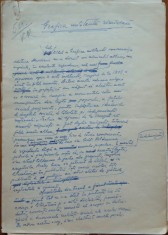 Manuscris Tudor Teodorescu Braniste, 8 foi, scris si semnat olograf