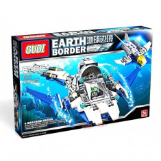 GUDI 8212 Earth Border nava submersibil joc de construit tip LEGO 180 piese foto