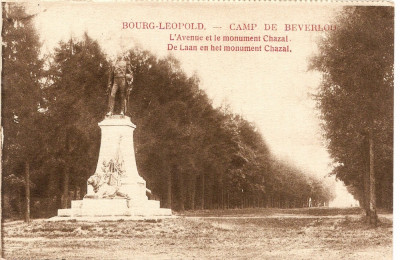 WW1 CAMP DE BEVERLO BELGIA ALEEA PRINCIPALA MONUMENTUL CHAZAL foto