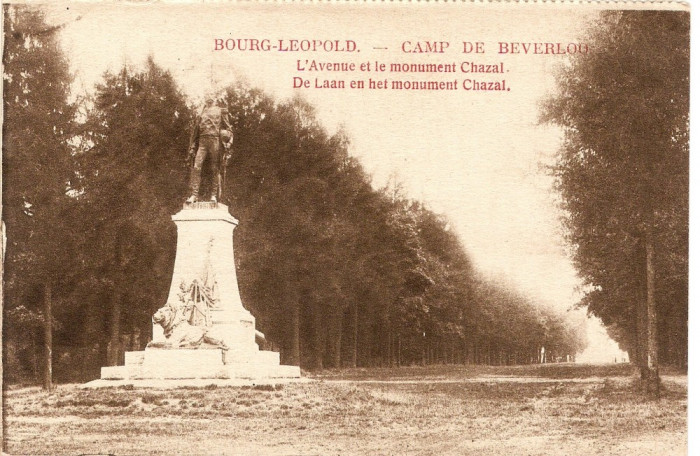 WW1 CAMP DE BEVERLO BELGIA ALEEA PRINCIPALA MONUMENTUL CHAZAL