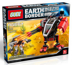 GUDI 8209 Earth Border robot mech joc de construit tip LEGO 194 piese foto